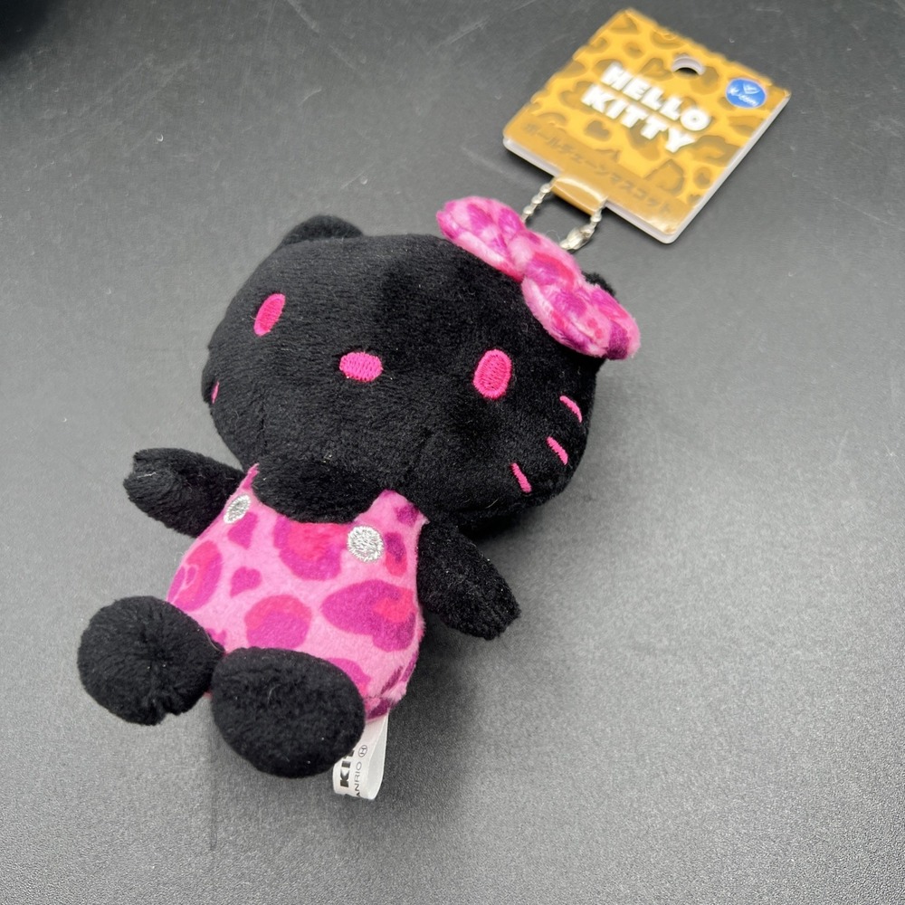 New K Company Hello Kitty Leopard Print Ball Chain Mascot Black KTH-BM-BK